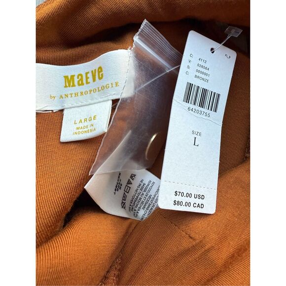 Anthropologie Maeve Textured Button Side V-neck Cropped top Size L - Picture 7 of 10